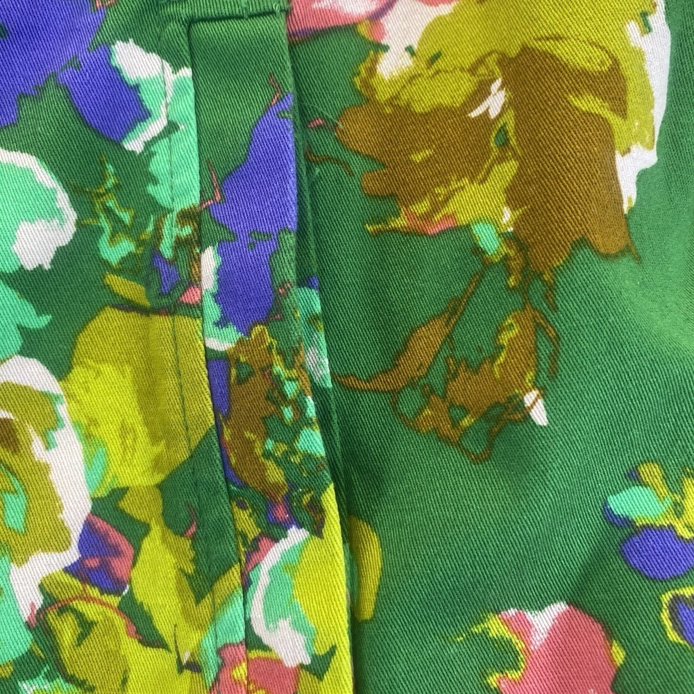 Isaac Mizrahi Live Jacket Womens 16 Button Green Floral Coastal Grandma Western - Picture 8 of 9